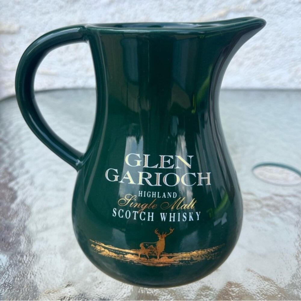 Glen Garioch Scotch Whisky Highland Single Malt Branded Water Jug Green & Gold